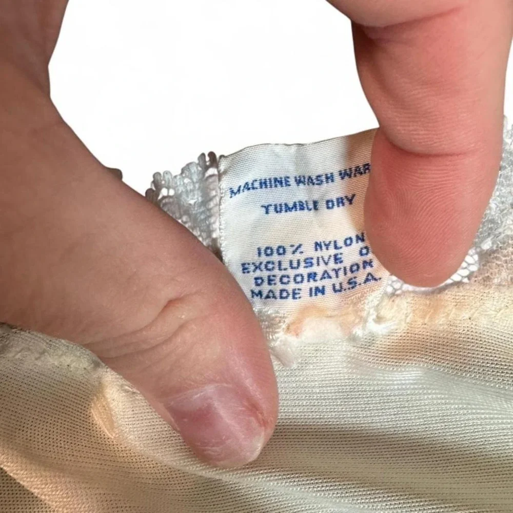 Vintage‎ Aristocraft Cream lace slip dress nightgown size small